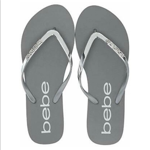 bebe flip flops rhinestone